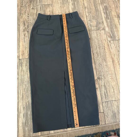 NWT Commense Women's Gray Split-Front Solid Midi Skirt Size Medium - Picture 7 of 8